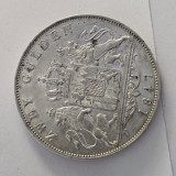 DUBLU GULDEN 1847 , argint 21,17 grame , detalii , luciu