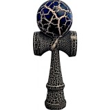 Kendama X Originala, Profesionala, Cyrax, Cracked, din Lemn, 18 cm, Negru Alb