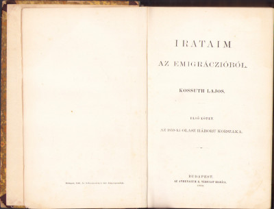 HST 462SP Irataim az emigr&amp;aacute;czi&amp;oacute;b&amp;oacute;l 1880-1882 Kossuth Lajos volumele I-III foto