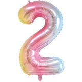 Balon din Folie Metalizata Gradient Cyrax, Multicolor Cifra 2