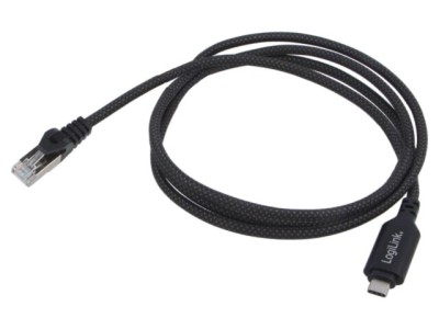 Cablu USB 3.2 USB-C la RJ45 LOGILINK 1.5m negru Cat 6 foto
