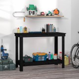 Cumpara ieftin Banc de lucru, negru, 110x50x80 cm, lemn masiv pin