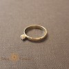 Inel tip logodna cu zirconia fatetat placat 14k - latime 3 mm