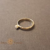 Inel tip logodna cu zirconia fatetat placat 14k - latime 3 mm