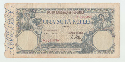 ROMANIA - 100000 LEI 1946 , MIHAI I , B1.56 foto