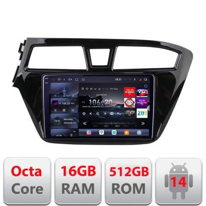 Navigatie Hyundai i20 2015-2018 Edotec Kit-517 8 core QLED 2K 16+512 360 Android Waze USB Navigatie Internet Youtube Radio CarStore Technology