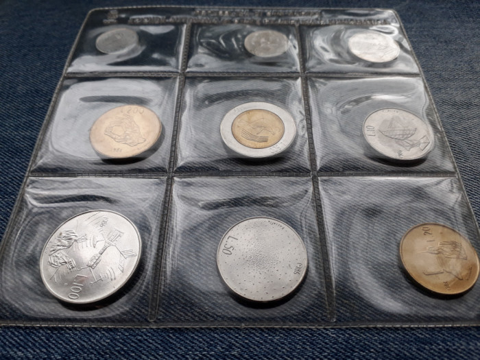Set monetarie 1, 2, 5, 10, 20, 50, 100, 200, 500 Lire 1986 San Marino UNC