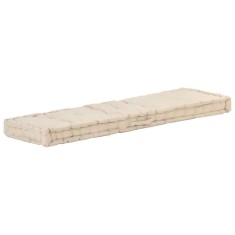 vidaXL Pernă podea canapea din paleți, bej, 120 x 40 x 7 cm, bumbac 48679