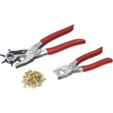 Set 2 clesti pentru perforat si capsat curele, incaltari, piele