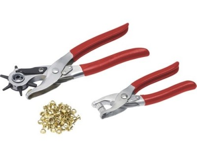 Set 2 clesti pentru perforat si capsat curele, incaltari, piele foto
