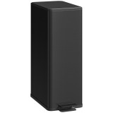 HOMCOM Coș de gunoi 20L cu &icirc;nchidere lentă și recipient detașabil, din oțel și PP, 21,5x37,2x57 cm, negru | Aosom Romania