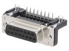 Conector D-Sub 15 Pini Soclu Mamă Unghi 90&deg; THT UNC 4-40