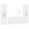 Set mobilier de baie, 4 piese, alb, lemn prelucrat