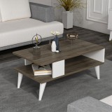 Couchtisch Lycksele 40x90x45 cm Walnussoptik / Wei&szlig; [en.casa] HausGarden Leisure, [en.casa]