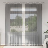 vidaXL Perdele Voile cu buzunare pentru bare 2 buc gri &icirc;nchis 4102184