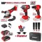 Set bormasina, polizor unghiular si cheie de impact cu acumulator, 2 x 2 Ah, Raider 030255