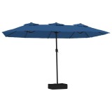 Umbrela de gradina cu doua capete, albastru azuriu, 449x265 cm