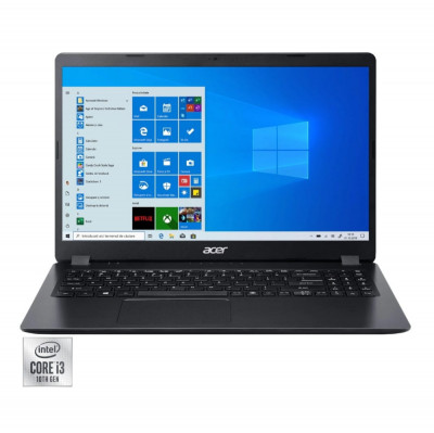 Laptop Acer Aspire 3, Intel i3, 15,6inch, 8GB RAM, 256GB SSD, Windows 10, Black foto