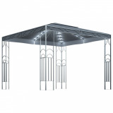 Pavilion cu șir de lumini LED, antracit, 300x300cm, vidaXL