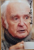 Autograf al poetului Emil Brumaru, pe fotografie