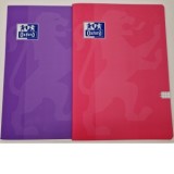 Caiet Oxford A4 60 file, hartie Optik Paper 90g/mp , PEFC, coperta laminata PP soft touch, patratele, colturi rotunjite, motiv Teenager, roz / mov