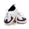 Adidasi albi cu gri petrol pentru baietei (Marime Disponibila: 6-9 luni, Superbaby