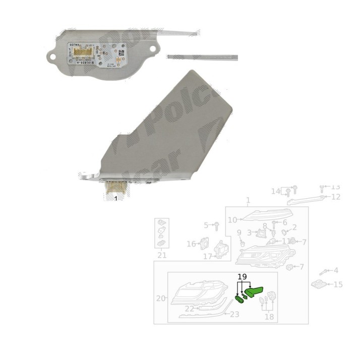 Modul LED TOYOTA C-HR, 10.2016-12.2023;COROLLA (E210), 07.2018-; YARIS (XP210), 02.2020-; YARIS CROSS, 09.2021-, partea stanga=dreapta, 12VLED,