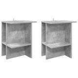 vidaXL Masă de cafea 2 pcs Gri Beton 40 x 30 x 49 cm Lemn prelucrat 8001070