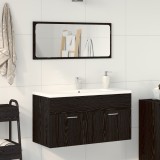 VidaXL Set mobilier de baie, 2 Piese, stejar negru, lemn prelucrat