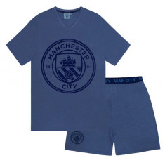 Manchester City pijamale de bărbați Short Blue Marl - S