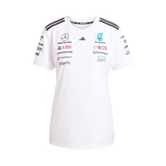 Mercedes AMG Petronas tricou de dama official Teamline Replica white F1 Team 2025 - XL