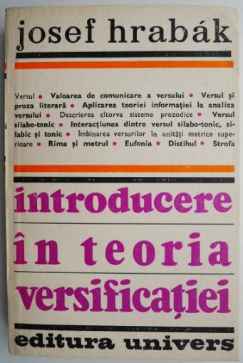 Introducere in teoria versificatiei &ndash; Josef Hrabak