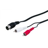 Cablu DIN 5 pini la 2 x RCA T-T 1.5m, Goobay G50014