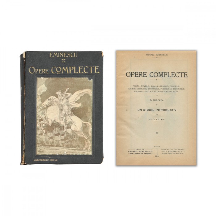 Mihai Eminescu, Opere Complecte, 1914, cu o prefață de A. C. Cuza - coperta originală de editura