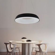 Lustra LED suspendata cu Telecomanda CHIARA, 74W, Lumina Rece/Calda/Neutra, Dimabila, Negru ModernLight Concept