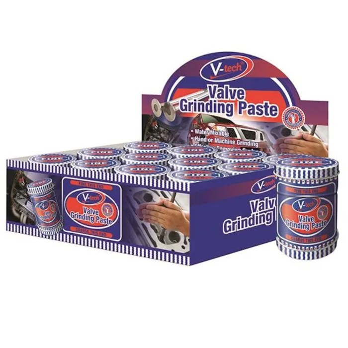 Pasta abraziva pentru slefuit supape motor admisie si evacuare, 2 componente grosier si fin, 100ml V-Tech