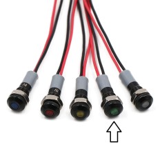 Indicator LED luminos, cap plat, IP67, Verde, 5V, 6mm