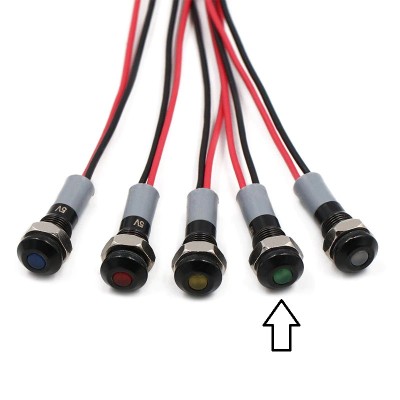 Indicator LED luminos, cap plat, IP67, Verde, 5V, 6mm foto