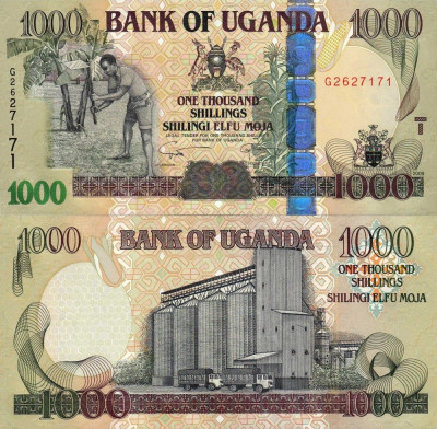 UGANDA 1.000 shillings 2009 UNC!!! foto