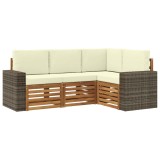 vidaXL Seturi de canapele cu pernă 4 pcs Lemn Solid de Acacia 3384306