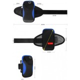 Cumpara ieftin Borseta sport pentru brat Moliwen, 9.5 x 18 x 2 cm, textil, negru, albastru