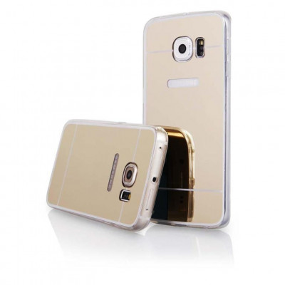 Husa Silicon + Plastic Samsung Galaxy S7 g930 Gold Mirror foto