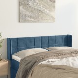 VidaXL Tăblie pat cu aripioare albastru &icirc;nchis 147x16x78/88 cm catifea 3118820