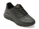 Pantofi sport SKECHERS negri, 117560, din piele ecologica