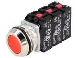 Comutator Push 30mm Roșu IP56