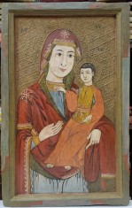 Maica Domnului cu Pruncul, Icoana romaneasca ,atelier transilvanean, secolul XVIII foto