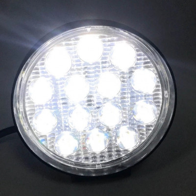 Proiector LED auto offroad 42W 12V-24V 3080 lumeni rotund foto