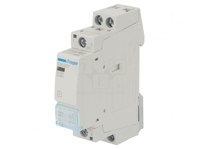 Contactor 2-polar 25A 230VAC NC NO