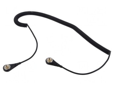 Cablu de conexiune ESD spiralat negru 1,8m 1M&amp;Omega; foto