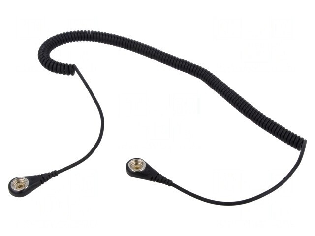 Cablu de conexiune ESD spiralat negru 1,8m 1M&Omega;
